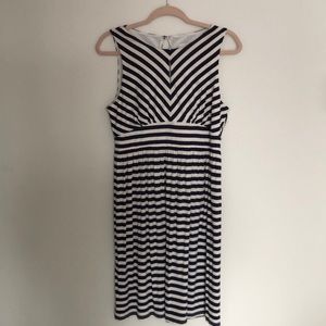 Loft Navy Striped Dress